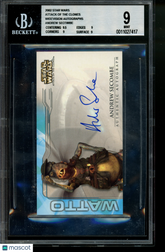 2002 Star Wars Attack the Clones Autograph Andrew Secombe Watto Auto BGS 9/10